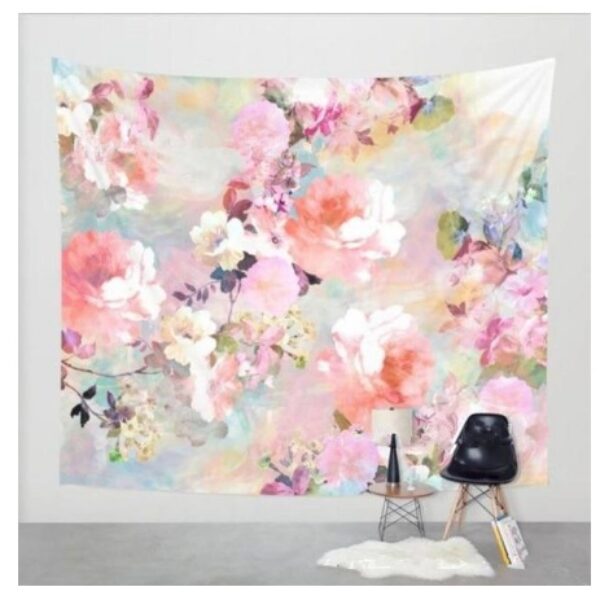 Love Of A Flower Wall Tapestry Wall Hanging Wall Decor Bedspread Blanket Curtain Throw Table Cloth Tapestries Home Decoration