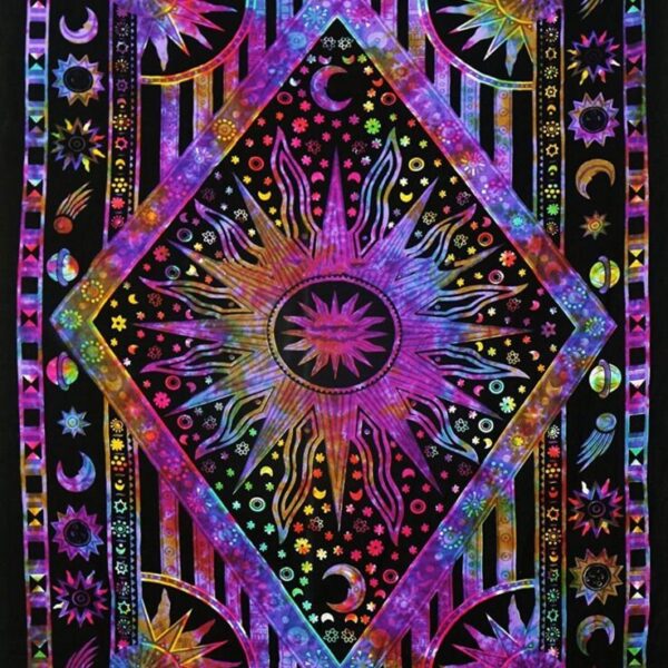 Wall-mounted sun moon tapestry psychedelic tapestry bohemian wall-mounted dormitory beach single