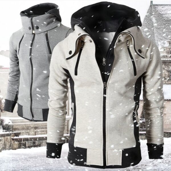 Men's High-Necked Hooded Jacket