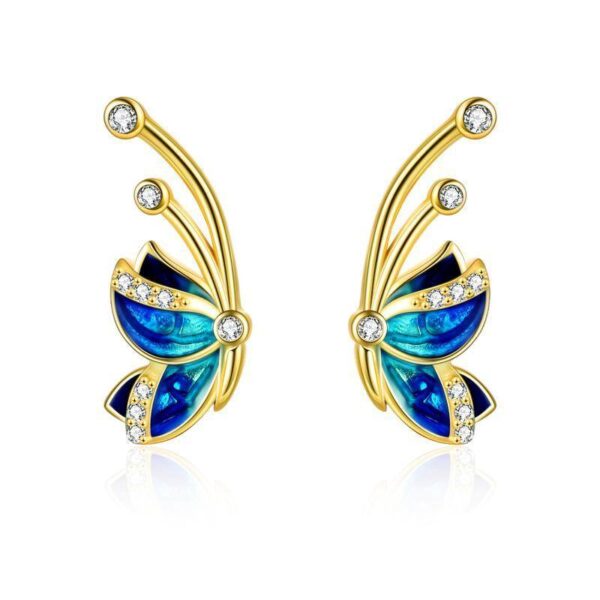 Sterling Silver Butterfly Earrings for Women