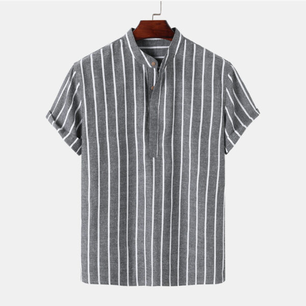 Oversized Striped Linen Men's Shirt