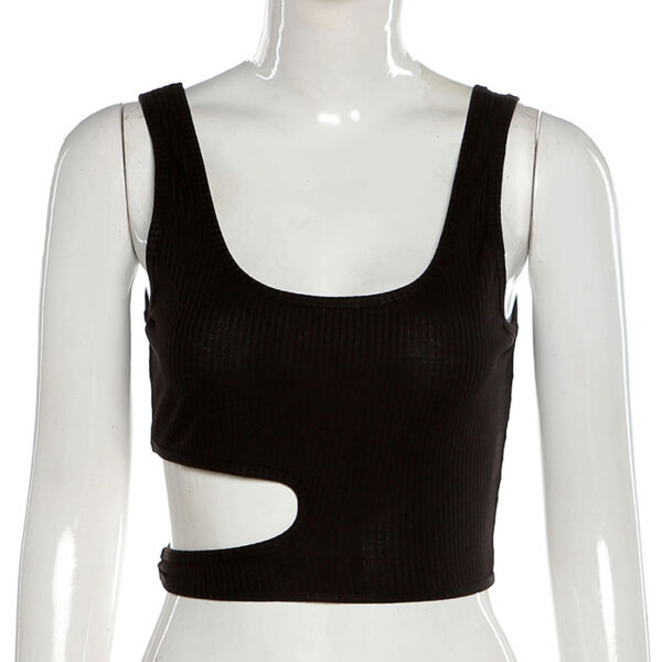 Design Sense Hollow Out Waist Vest Women's Short Section Was Thin